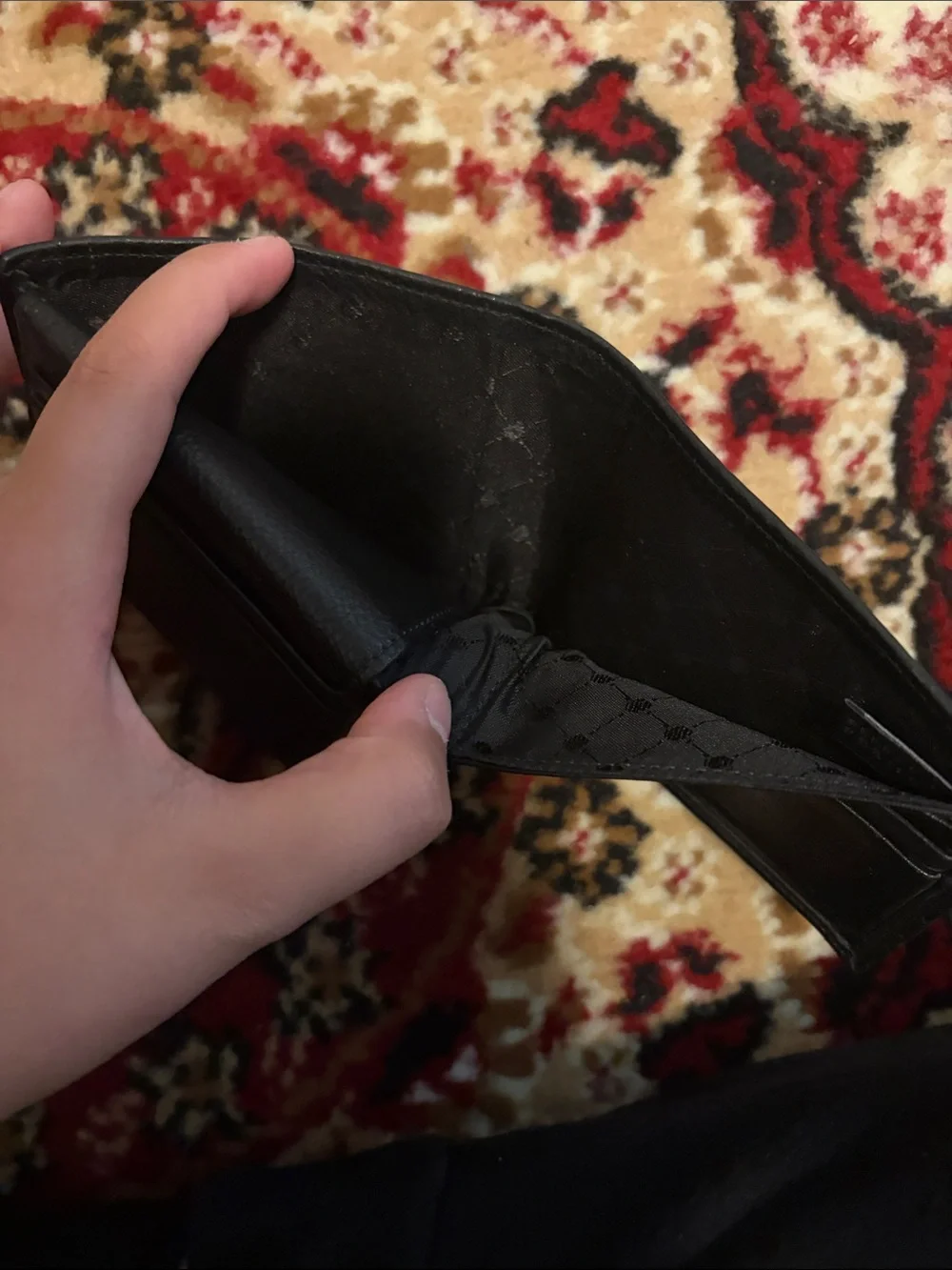 Perry Ellis Black Leather Bifold Wallet